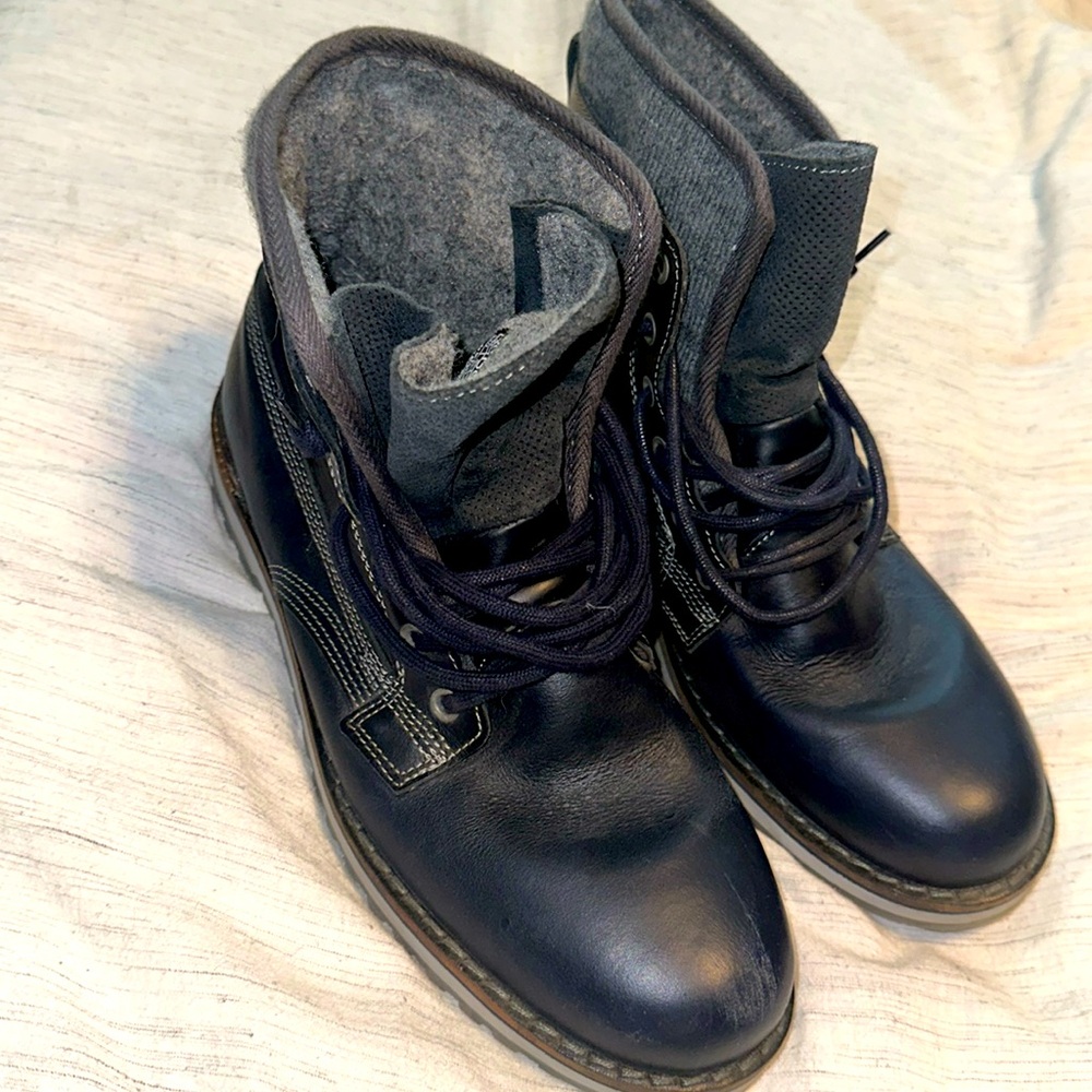 Navy blue aldo leather boots